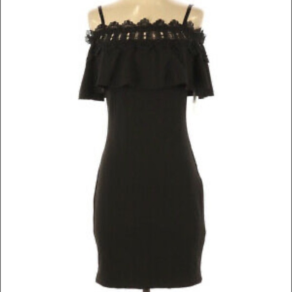 BCX Black Lace-Trim Off-The-Shoulder Dress - Picture 4 of 5